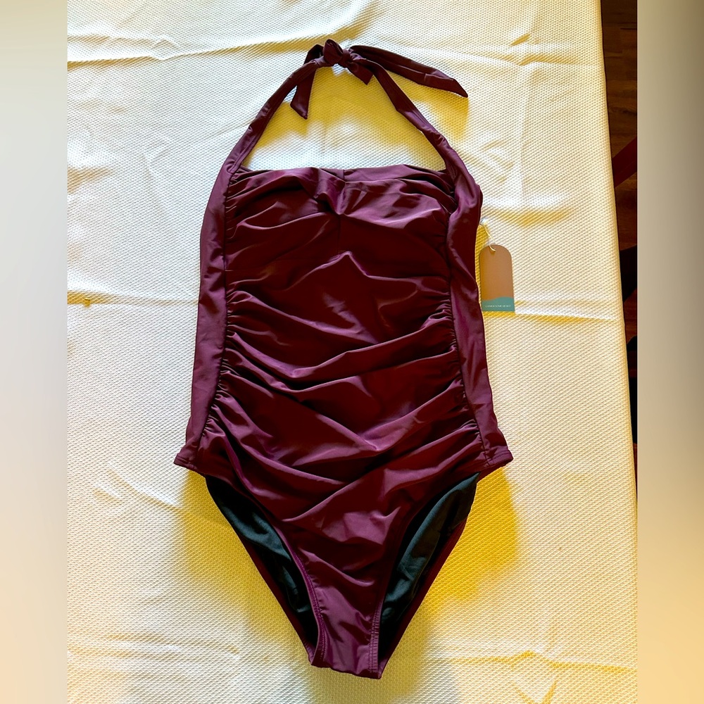 One piece maroon swimsuit,XL